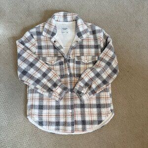 Abercrombie Sherpa Shirt Jacket | Size Medium | Gray Plaid